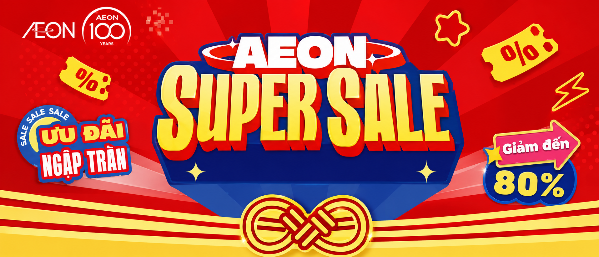AEON Super Sale kỷ niệm 100 năm — ưu đãi ngập tràn, giảm đến 80%